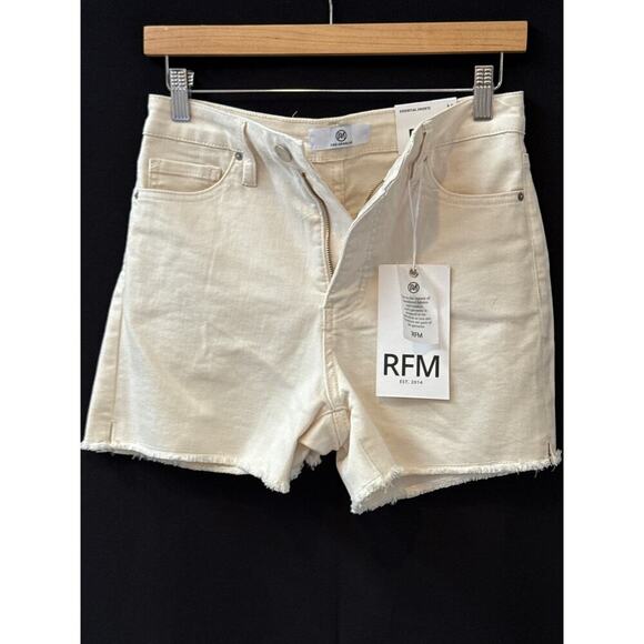 Women’s RFM Essential White Jean Shorts Sz M - Picture 1 of 3